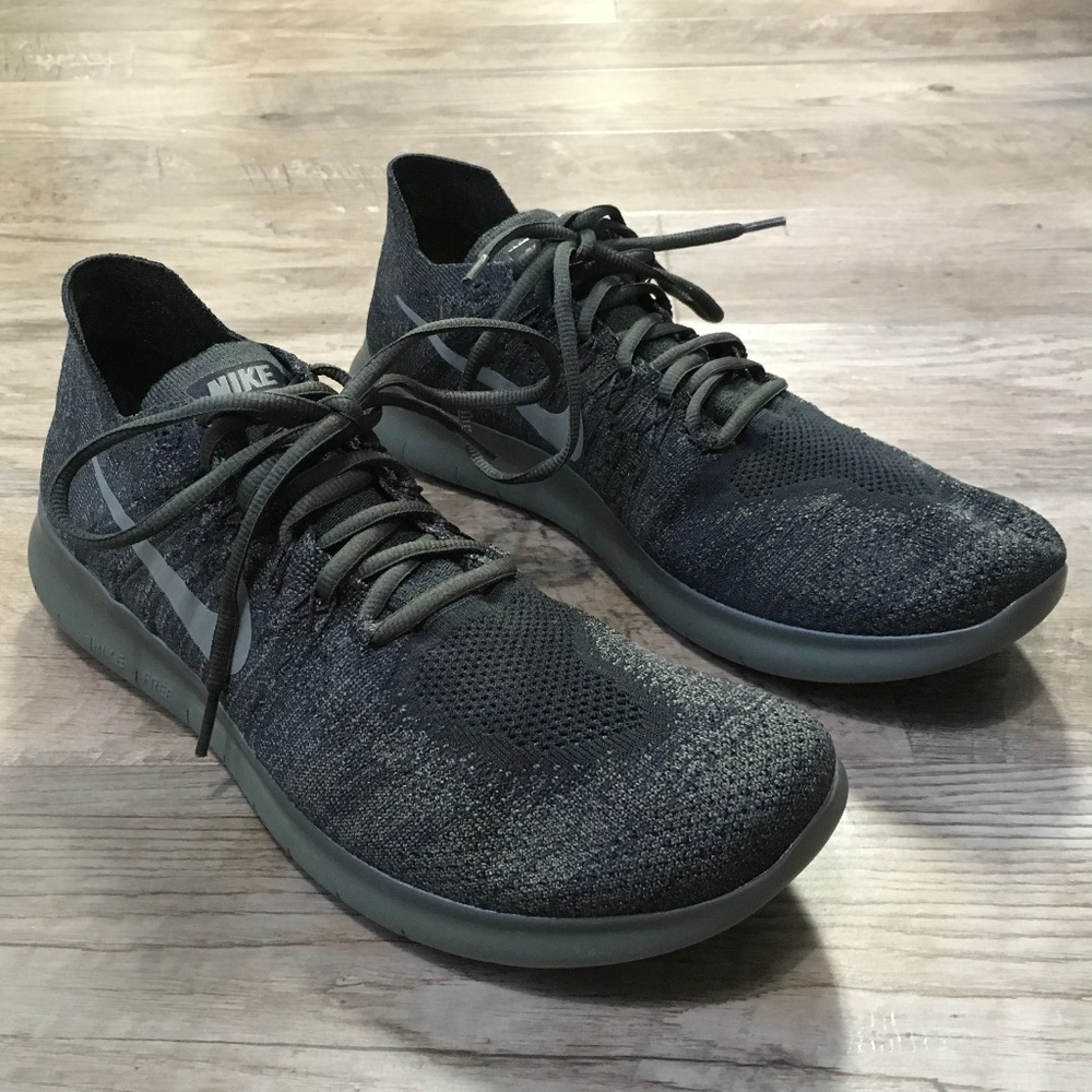 Nike Free RN Flyknit 2 Black Anthracite Mens 10.5 - Picture 2 of 8
